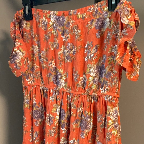 American Eagle Dress Size Medium Strapless Butterfly Sleeve Off the Shoulder - Picture 7 of 10